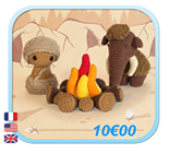 Chibi Stone AGE Pierre Caveman Homme Cavernes Woolly Mammoth Mammouth Feu Fire Ice Glace Amigurumi Crochet LINK FROGandTOAD Créations